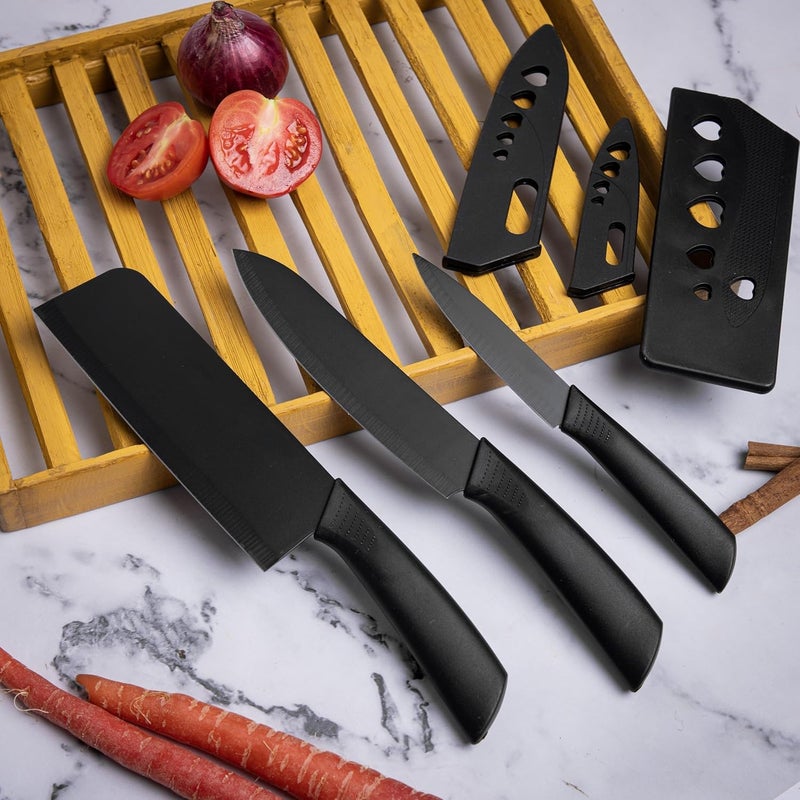 McCook Stainless Steel 3 Pieces Chef Knife Set.Meat Knife with Sharp Blade with Ergonomic Handle for Home Kitchen and Restaurant - Image 1