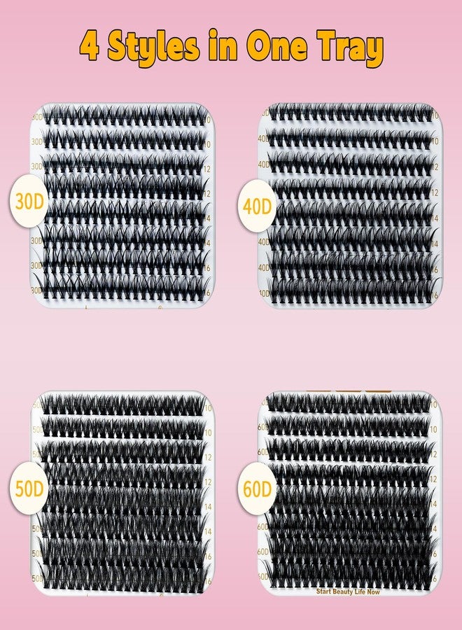 RITALASH Lash Clusters 640PCS 4 Style DIY Cluster Lashes Clusters Eyelash Extensions False Eyelashes Individual Lashes Wispy Lash Extension Natural Look(30D+40D+50D+60D Cluster Lashes,10-16mm) - Image 3