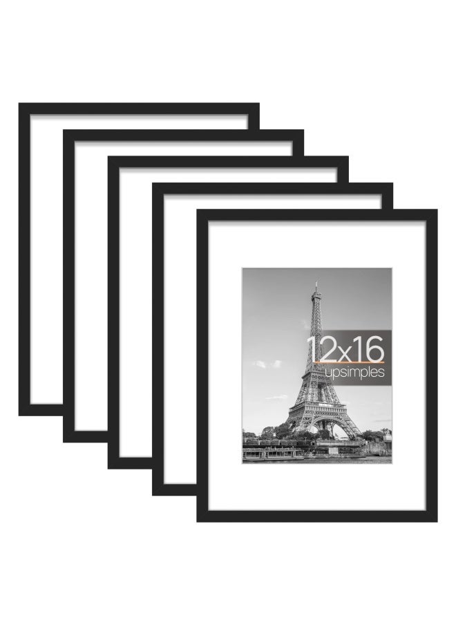 12x16 Picture Frame Set of 5 Display Pictures 8.5x11 with Mat or 12x16 Without Mat Wall Gallery Photo Frames Black - pzsku/Z48CEC896A990651C8C76Z/45/_/1720589028/c663d4f9-eda9-4d97-9af3-ee7ac9881dc2