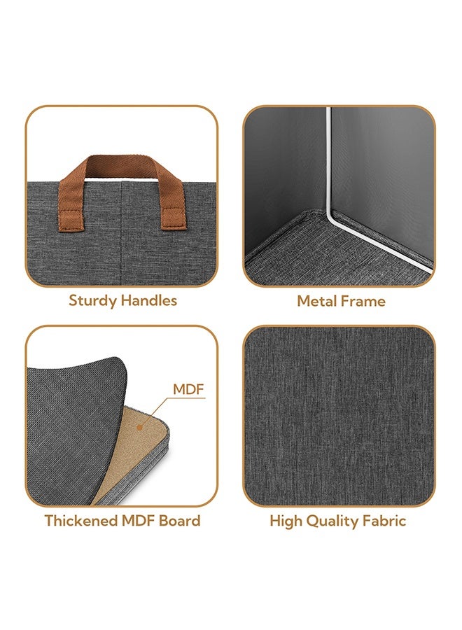 BELANO Clothes Storage Bins Foldable Wardrobes Closet Organizer with Metal Frame Collapsible Fabric Box for Organizing and Storage 2 Pack Grey - Image 3