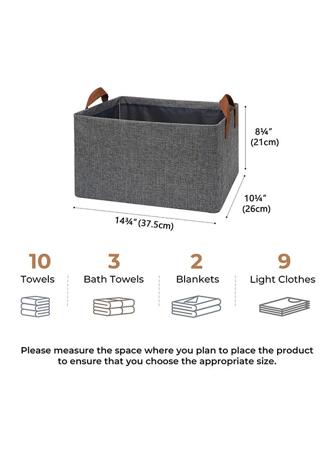 BELANO Clothes Storage Bins Foldable Wardrobes Closet Organizer with Metal Frame Collapsible Fabric Box for Organizing and Storage 2 Pack Grey - Image 2