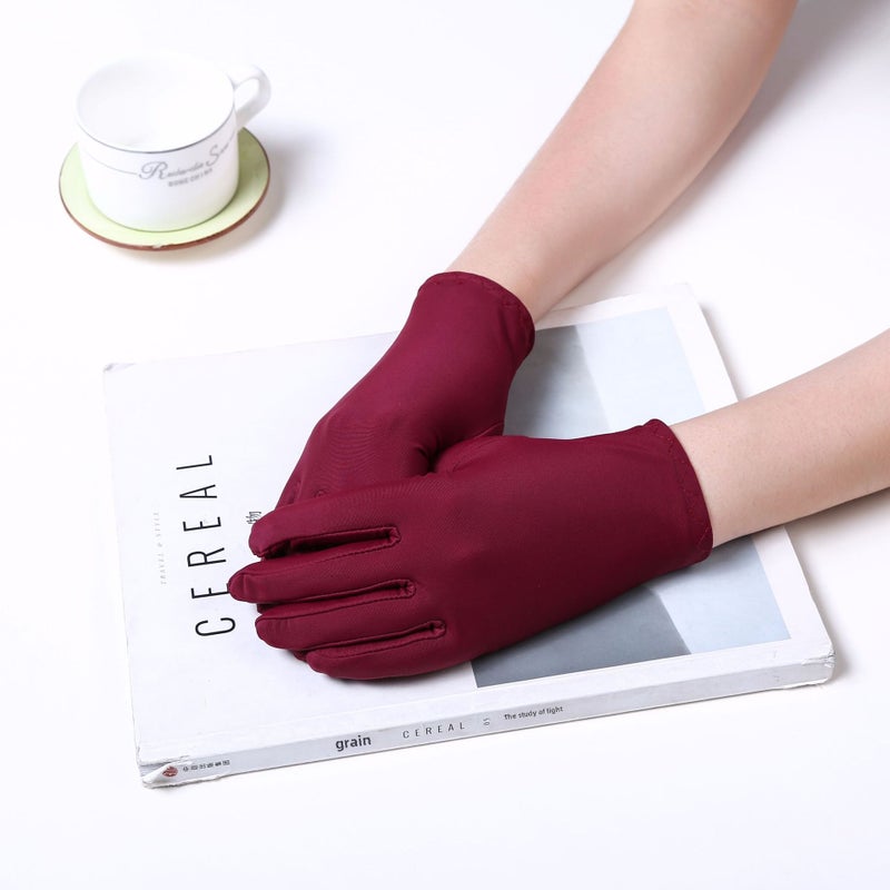 Spring Summer Ladies Pearlized Anti-UV Gloves Paohong 