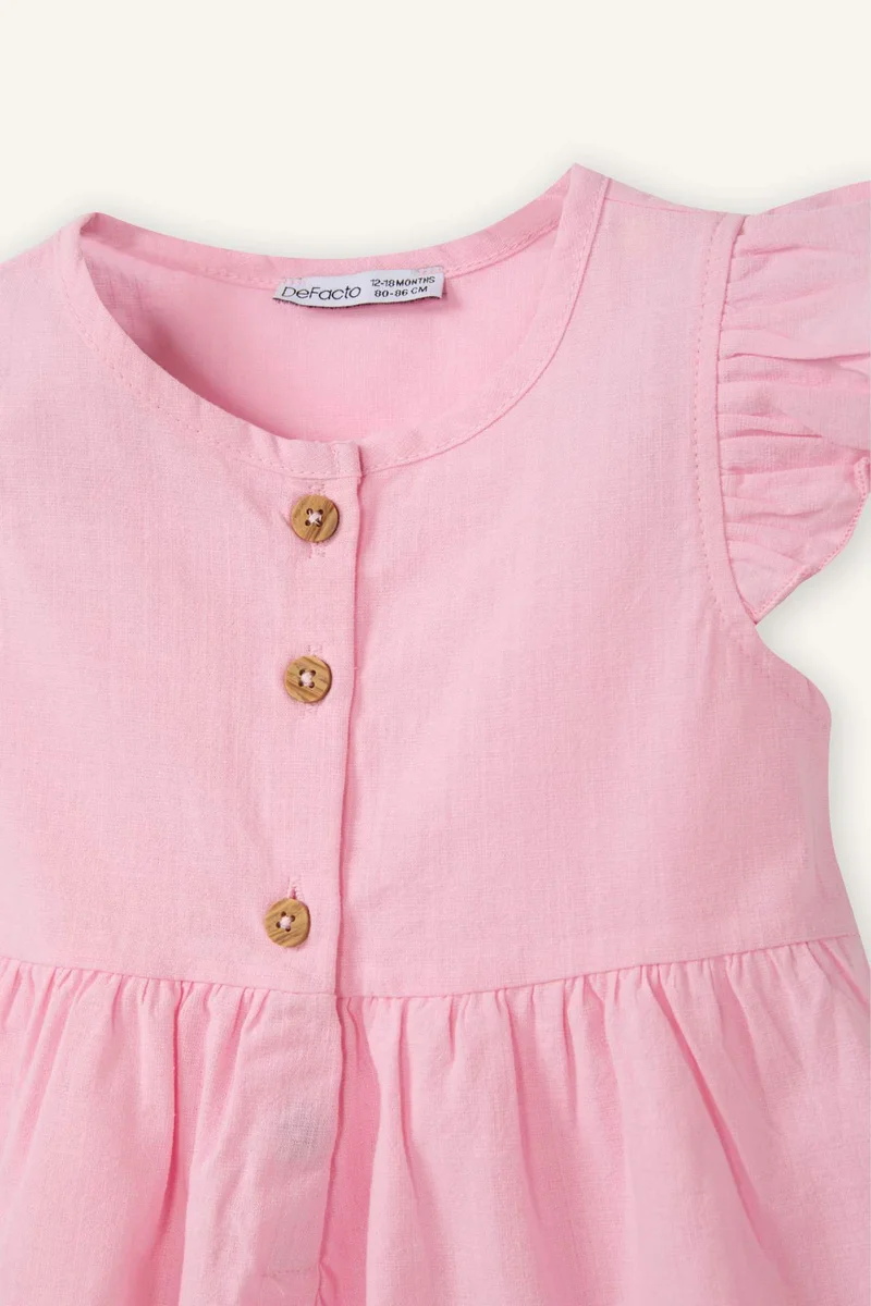 DeFacto Regular Fit Basic Short Sleeve Woven Dress