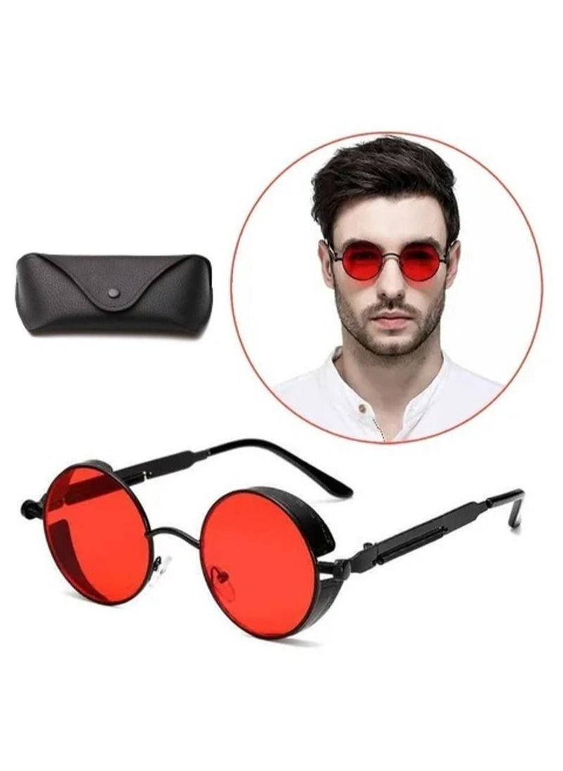 General - Retro Steampunk Sunglasses for Women and Men Round Lens Metal Frame - Image 1