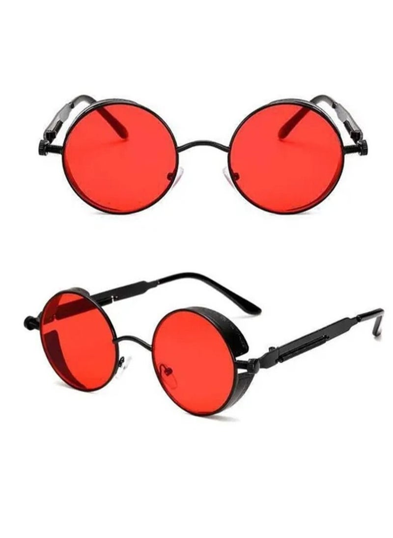 General - Retro Steampunk Sunglasses for Women and Men Round Lens Metal Frame - Image 1