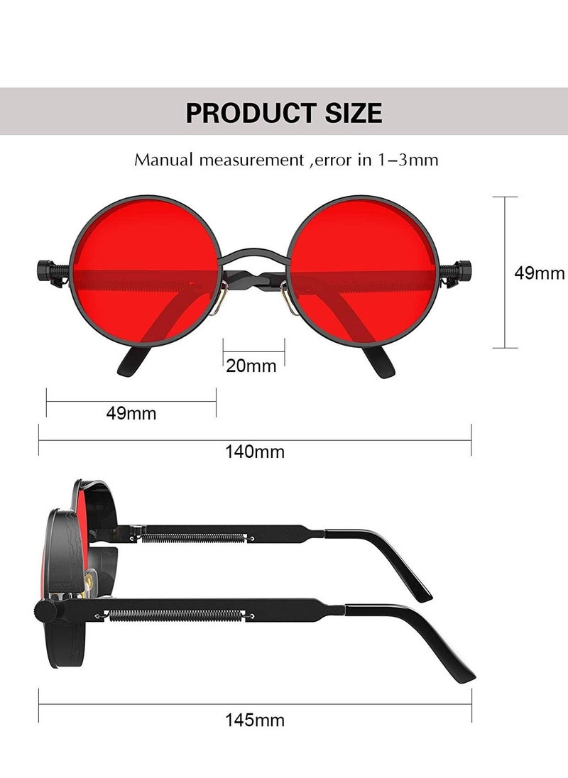 General - Retro Steampunk Sunglasses for Women and Men Round Lens Metal Frame - Image 1