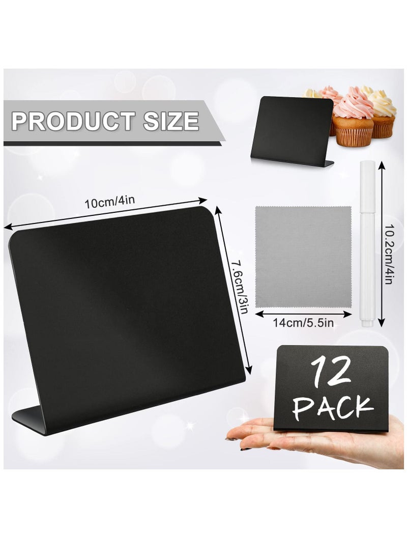 Y&D - Mini Chalkboard Signs with 3 Marker Pens and 1 Gray Cleaning Cloth Small Black Chalk Board Erasable Rectangle for School Message Sign Wedding Birthday PartyPackage Cont - Image 1