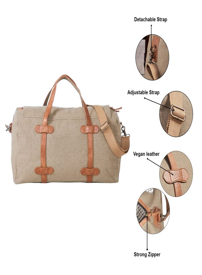 Mona B 30L Travel Duffle Bag for Men and Women with Adjustable Shoulder Strap - Brown - Image 4