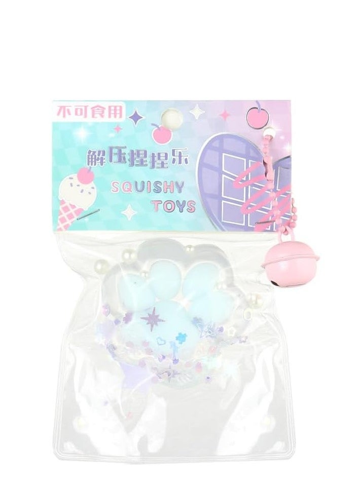 Generic Purple turquoise children's foot print squishy toy 