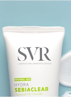 SVR SVR Sebiaclear Moisturizing Face Cream - Niacinamide, Hyaluronic Acid and Ceramides - Soothing Moisturizer for 48h of Hydration - Reduces the appearance of marks - For Oily Sensitive Skin, 1.4 oz.  - Image 3