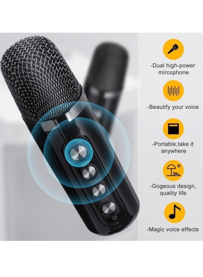 ELTRAZONE Portable Bluetooth Speaker Karaoke Machine for Adults/Kids - 2 Wireless Microphones, PA System with Echo & Vocal Cut, Bluetooth Karaoke Speaker, Singing Machine for Parties, Christmas, YS-203  - Image 4