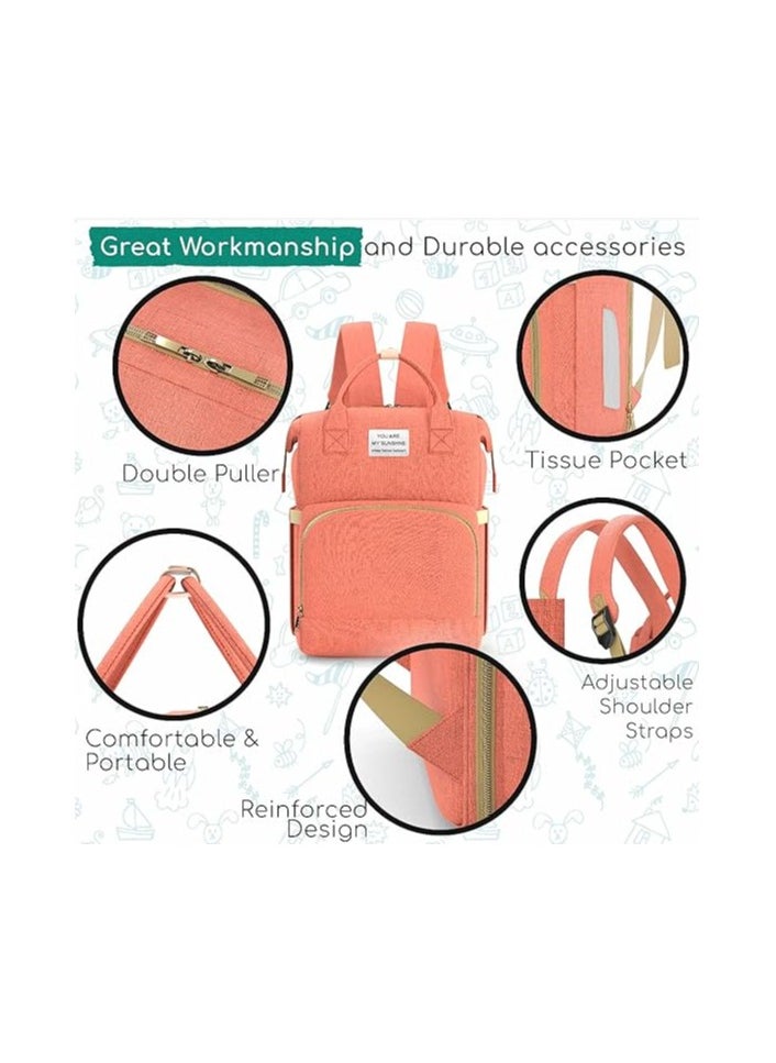 KITCHENOO Multifunctional Baby Diaper Bag Backpack with Portable Bassinet and Insulated Bottle Pockets  - Image 2