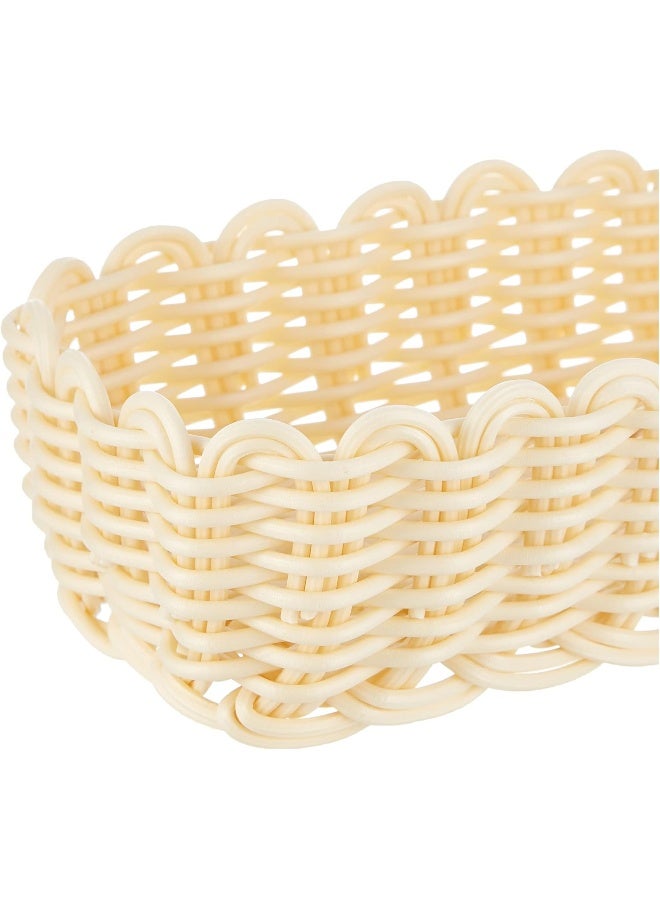 Sunnex Heavy Duty Rectangular Polypropylene Rattan Basket - C06021, Beige, 26.5X10X9Cm  - Image 4