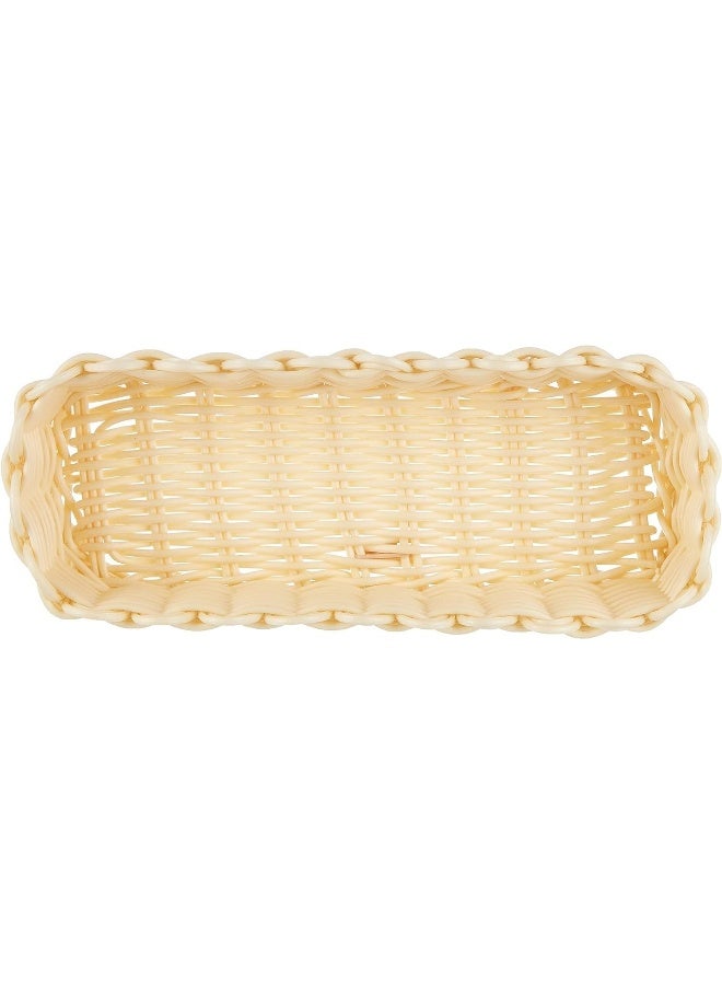 Sunnex Heavy Duty Rectangular Polypropylene Rattan Basket - C06021, Beige, 26.5X10X9Cm  - Image 1