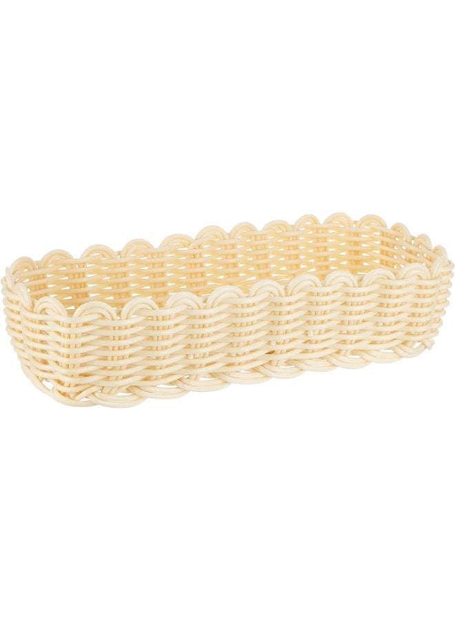 Sunnex Heavy Duty Rectangular Polypropylene Rattan Basket - C06021, Beige, 26.5X10X9Cm  - Image 3