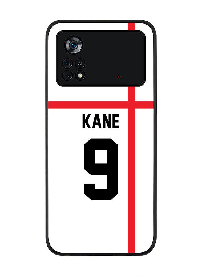 Stylizedd Rugged Black edge case for Poco M4 Pro 4G Slim fit Soft Case Flexible Rubber Edges Anti Drop TPU Gel Thin Cover - Football Team - England Player Name - Kane - Image 1