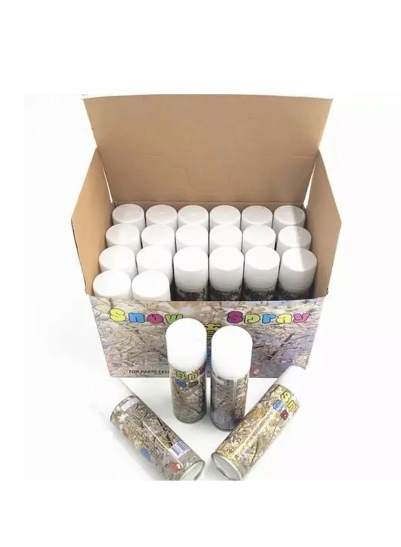 24 PCS Snow Spray Box For Birthday Graduation Eid Christmas And Pool Party Fun Celebrations