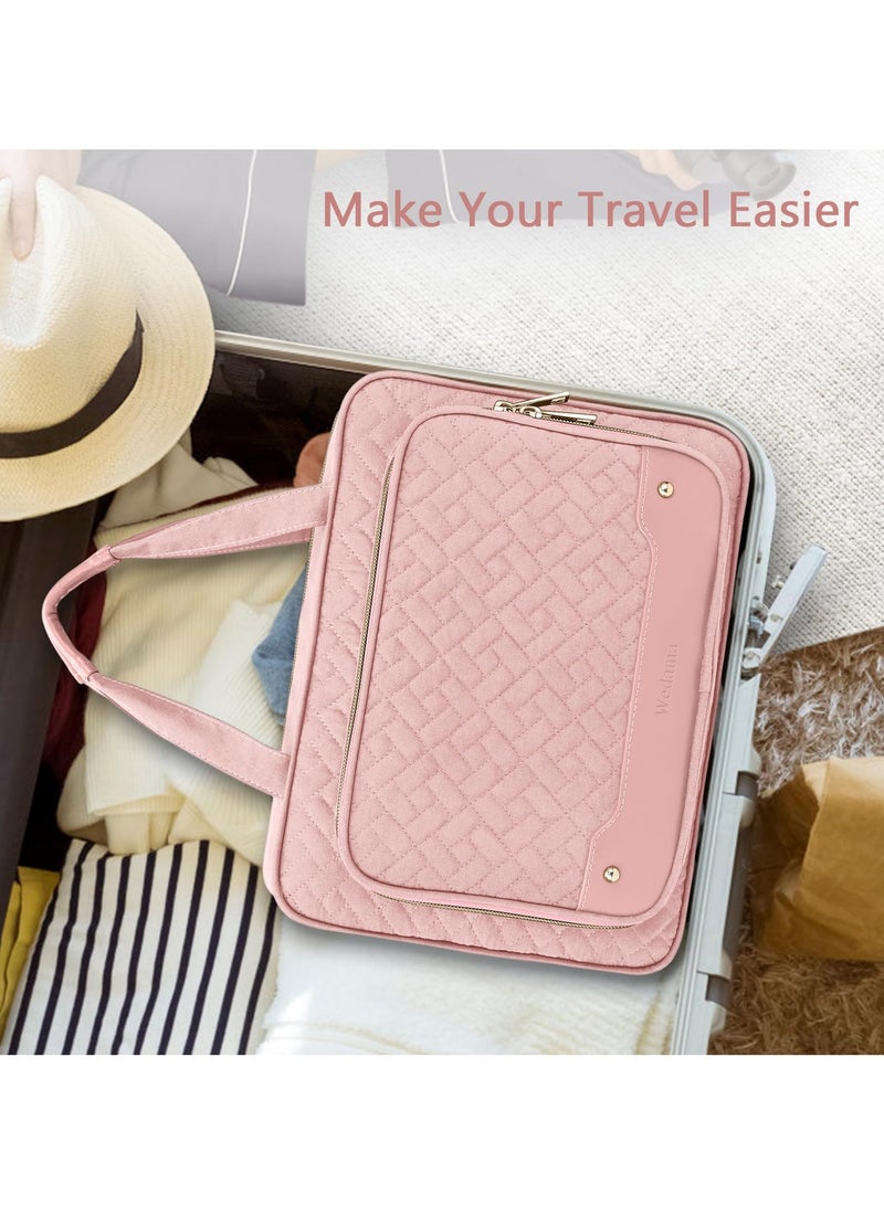 عام حقيبة مستلزمات السفر المعلقة مع مكان مخصص للمجوهرات، حقيبة مكياج محمولة، طقم منظم للسفر بدون فوضى. - Image 4