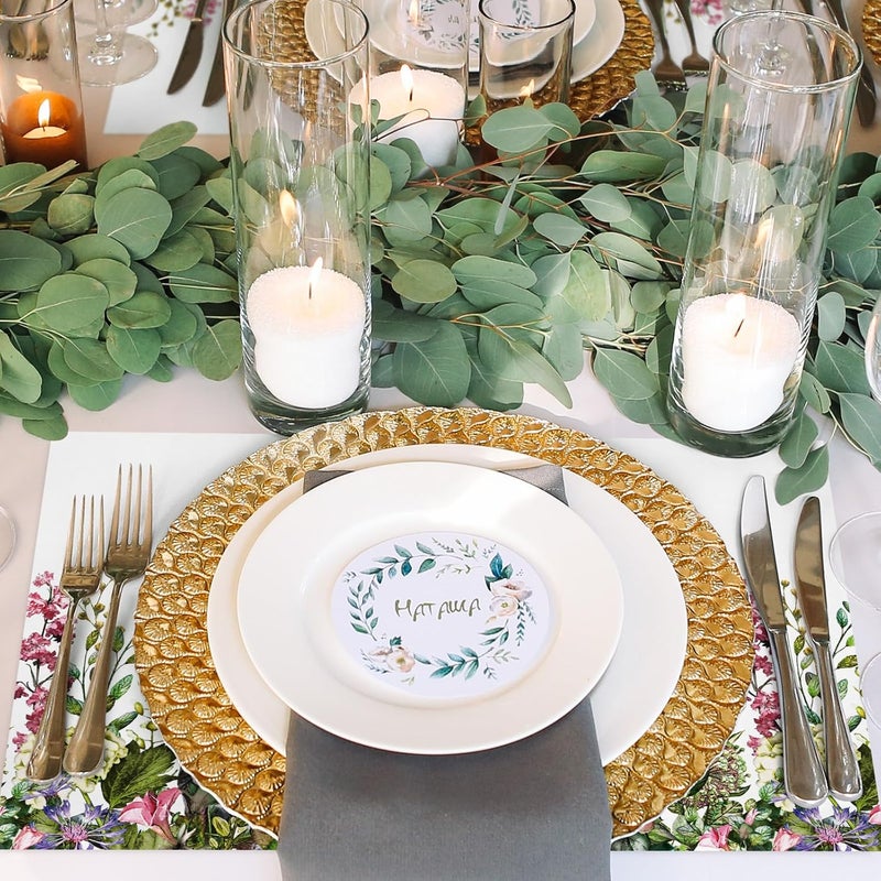 JarThenaAMCS 50 Sheets Spring Floral Paper Place Mats Wildflower Paper Placemat Flower Butterfly Decorative Paper Table Mat for Spring Wedding Bridal Shower Dinner Table 11 x 17 Inch - Image 5