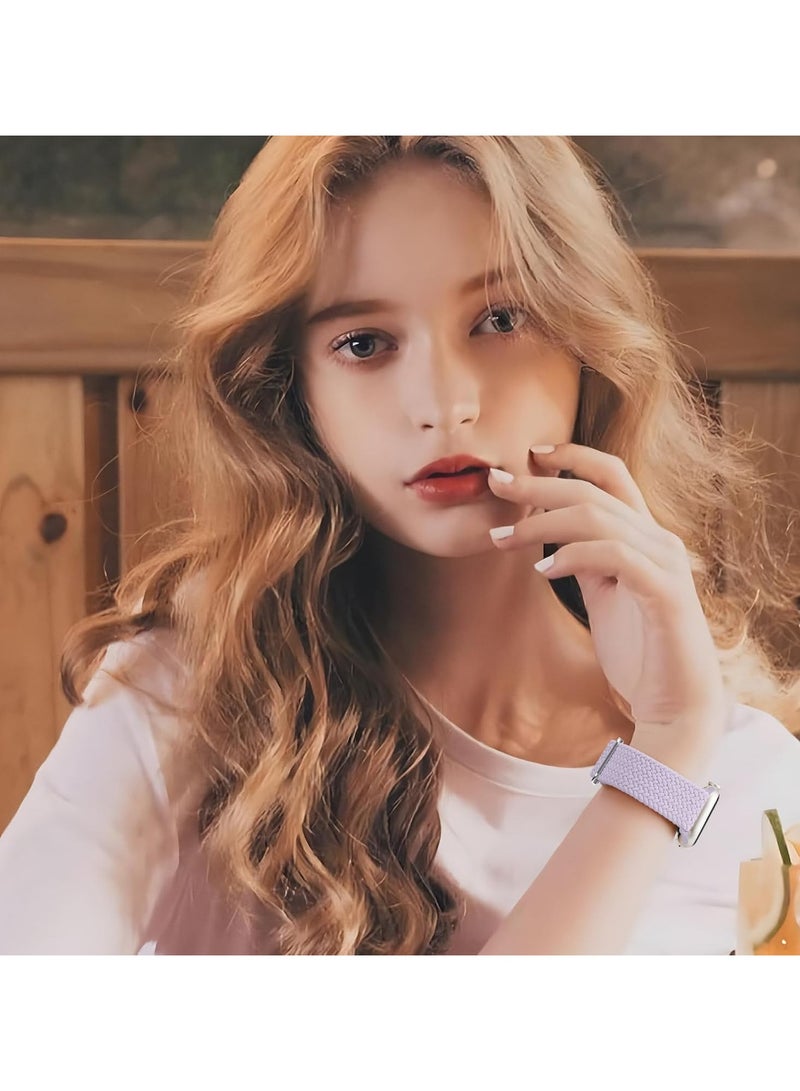 6 Pack Braided Stretchy Bands Compatible with Apple Watch Band 38mm 40mm 41mm 42mm Women Men, Adjustable Nylon Solo Loop Elastic Straps for iWatch Series 10 9 8 7 6 5 4 3 SE Ultra - Image 3