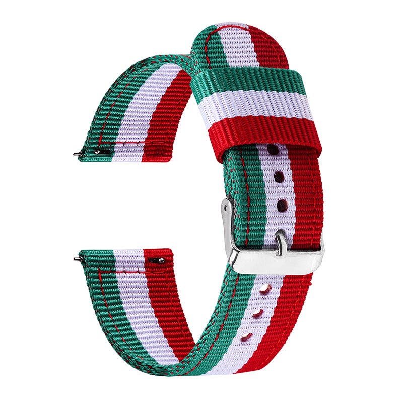 Huawei Samsung Universal Striped Canvas Nylon Strap Split Nylon Strap 20Mm22Mm Quick Release Nylon Strap - Image 1