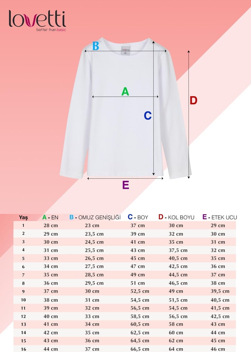 Lovetti Brown Basic Seasonal Lycra Long Sleeve Girls T-Shirt  - Image 5