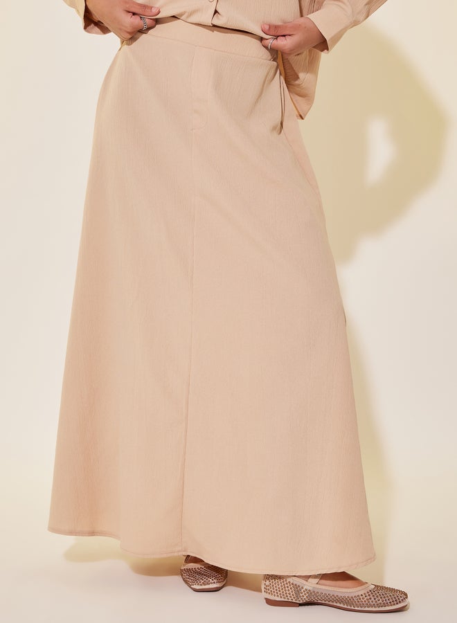 Take Two Solid Spread Collar Shirt and Skirt Co-Ords - Image 5