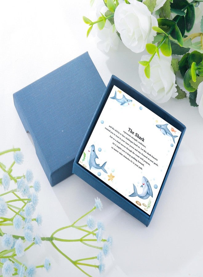 PARTNER Cute Shark Inspirational Birthday Gifts for Women Best Friends Unique Gifts Natural Stone Beaded Bracelets for Women Agate Beaded Jewelry with Meaningful Message Card For Shark Lover,Comes Packaged (A68) - Image 5