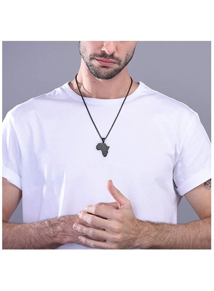 Africa Necklace  - African Map Design - Midnight Black - Image 4