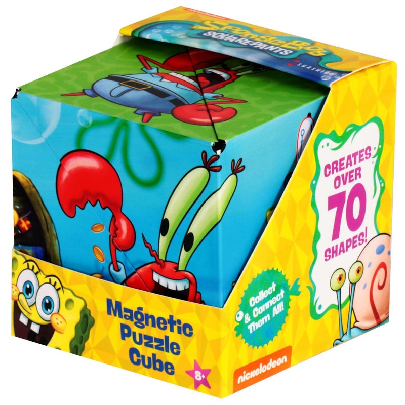 Shashibo Spongebob Squarepants Shape Shifting Box - STEM Fidget Toy with Ultra Strong Magnets - Sensory Puzzle Cube Transforms Into 100+ Shapes, Easter Basket Stuffers Gift for Kids (Krusty Krab) - Image 1