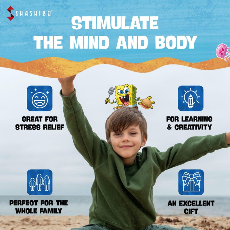 Shashibo Spongebob Squarepants Shape Shifting Box - STEM Fidget Toy with Ultra Strong Magnets - Sensory Puzzle Cube Transforms Into 100+ Shapes, Easter Basket Stuffers Gift for Kids (Krusty Krab) - Image 4