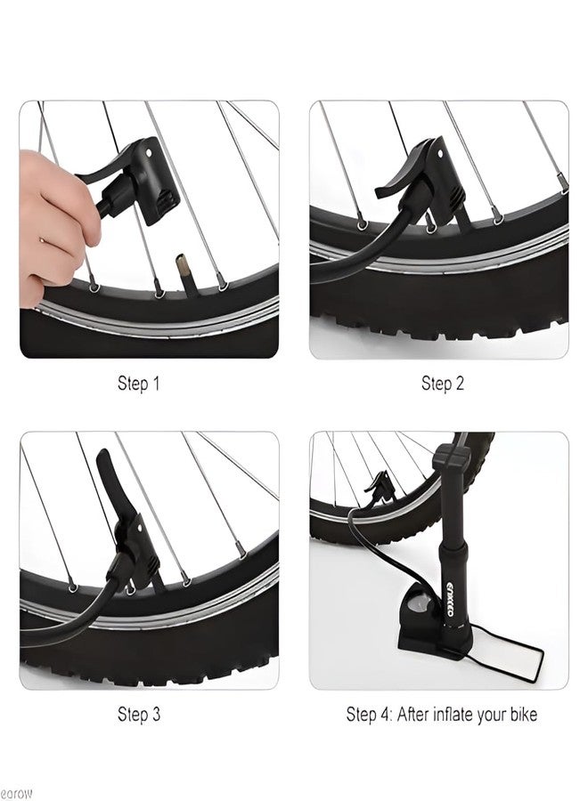 DeoDap Portable High Pressure Foot Air Pump | Cycle Pump for Bicycle and Bike | Heavy Compressor Cylinder with Pressure Gauge Floor Pump for Motorbike for Cars, Bicycle, Football (Black) - Image 4