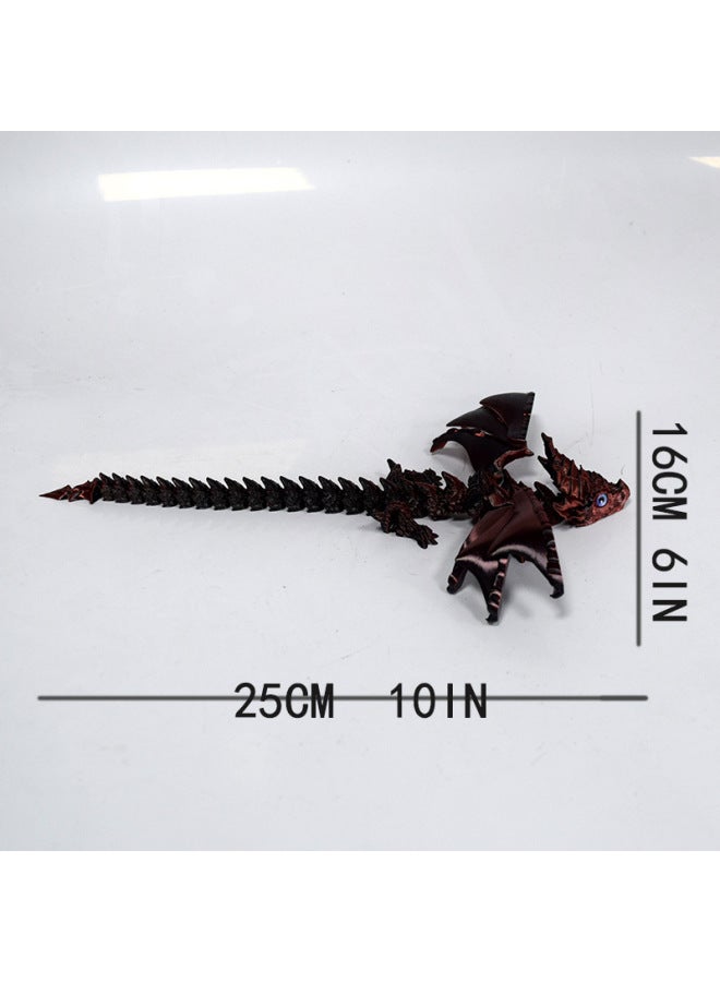 Explosions Printing Dragon Wings Ornaments Toy Joint Simulation Crafts Handmade Creative Gift Movable-Colour:Black Red  - Image 5