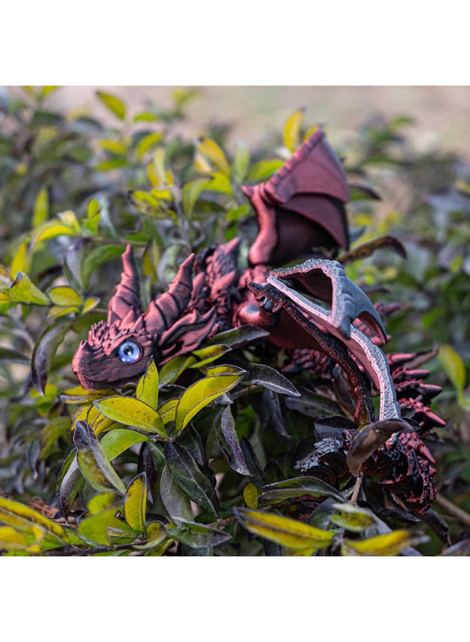 Explosions Printing Dragon Wings Ornaments Toy Joint Simulation Crafts Handmade Creative Gift Movable-Colour:Black Red  - Image 1