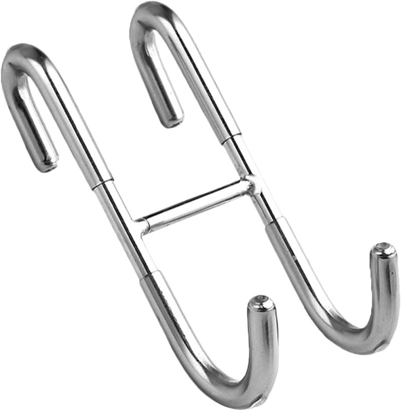Stainless Steel Over Shower Door Hooks Double-Ended Bathroom Towel and Robe Hanger Silver Metal Non-Stick for Frameless Glass Doors - Image 1