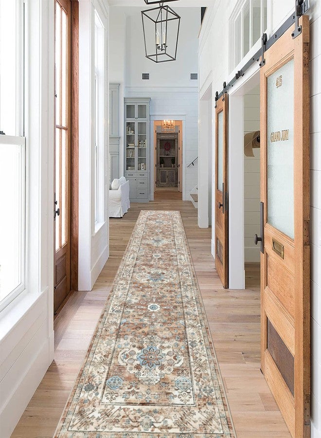 Pauwer Long Hallway Runner Rug 2'6''x12', Boho Washable Runner Rugs with Rubber Backing, Non Slip Carpet Runner for Hallways, Farmhouse Rug Runners for Kitchen Laundry Room Entryway - Image 5