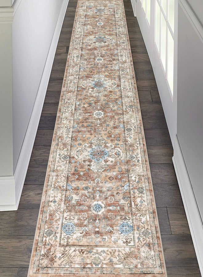 Pauwer Long Hallway Runner Rug 2'6''x12', Boho Washable Runner Rugs with Rubber Backing, Non Slip Carpet Runner for Hallways, Farmhouse Rug Runners for Kitchen Laundry Room Entryway - Image 1