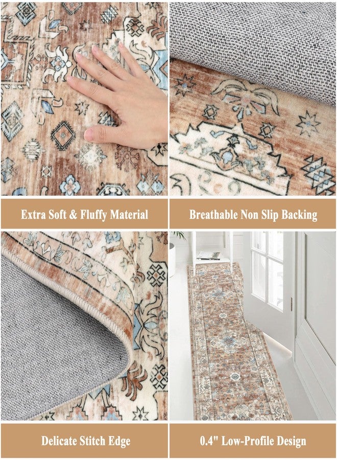 Pauwer Long Hallway Runner Rug 2'6''x12', Boho Washable Runner Rugs with Rubber Backing, Non Slip Carpet Runner for Hallways, Farmhouse Rug Runners for Kitchen Laundry Room Entryway - Image 2
