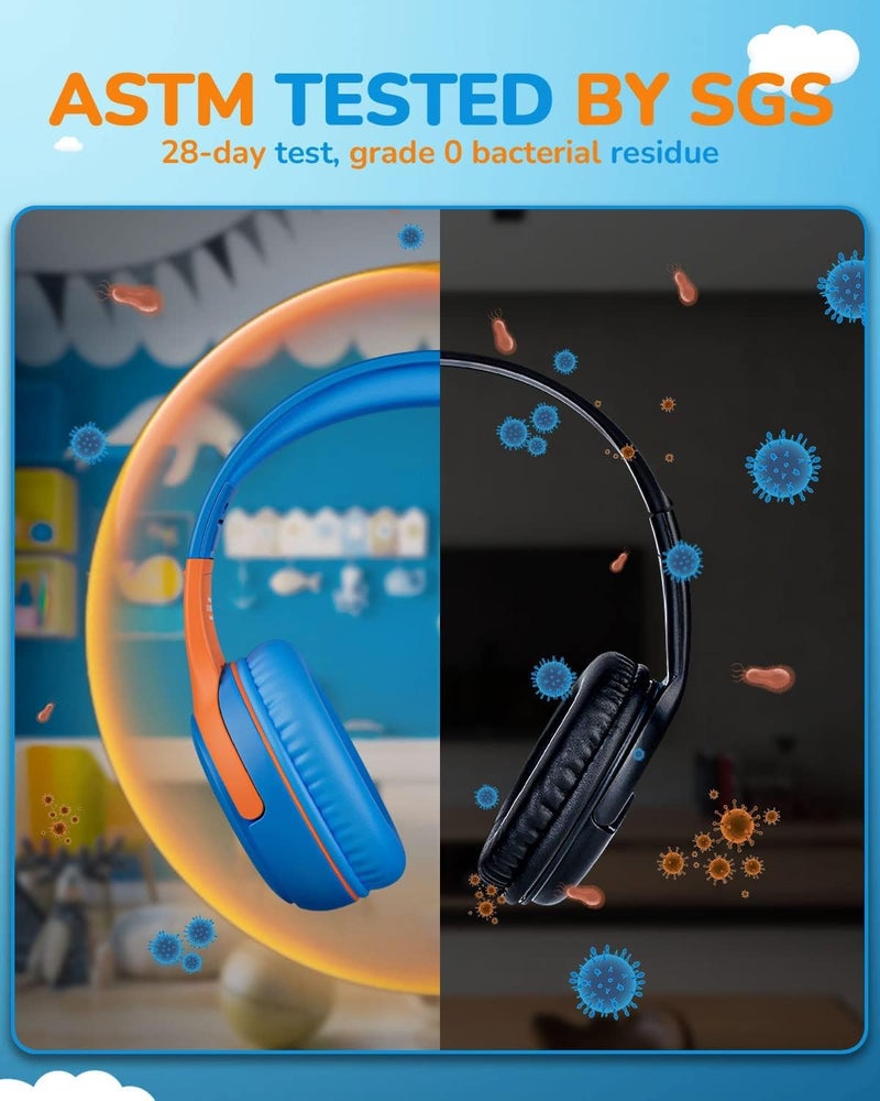 awatrue Kids Headphones Wired Toddler Headphones with Microphone, Over-Ear Headphones, 85/94dB Volume-Limiting, 3.5mm Jack, Foldable On-Ear Design - Safe & Comfortable for Learning BRBO - Image 3