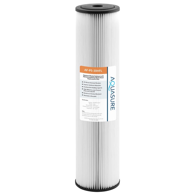 Aquasure Fortitude V2 Series High Flow 30 Micron Pleated Sediment Filter Large Size