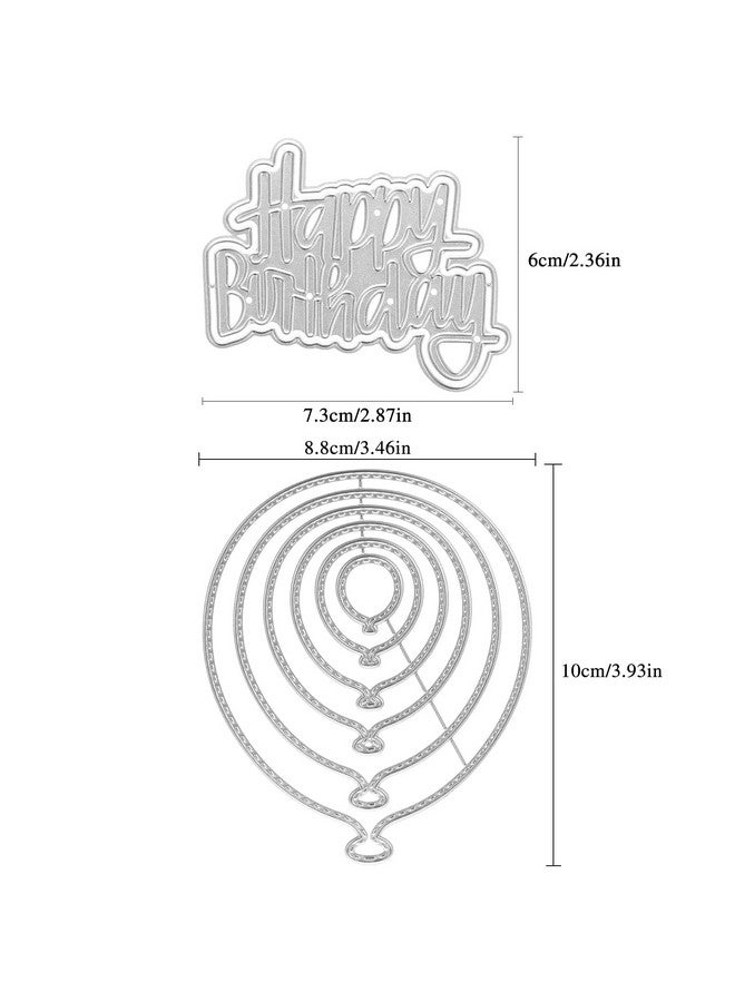MIKIMIQI 2 Pack Birthday Metal Cutting Dies Stencils Mikimiqi Diy Craft Metal Scrapbooking Dies Cuts Happy Birthday Balloon Embossing Stencils Template For Card Making Scrapbooking Craft Paper Decor - Image 2
