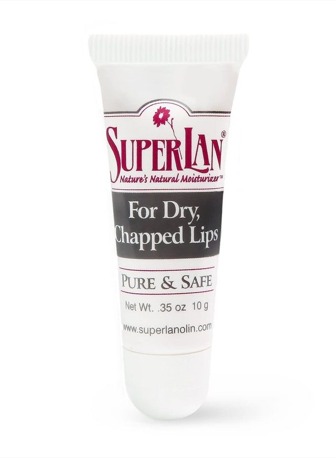 SuperLan Organic Lanolin Lip Balm For Dry, Cracked, Chapped Lips By Superlan- Natural Lip Moisturizer With Ultra-Pure Medical Grade Lanolin & Jojoba Oil- Kosher Chapstick for Men Women & Children, 0.35oz (10g) - Image 1