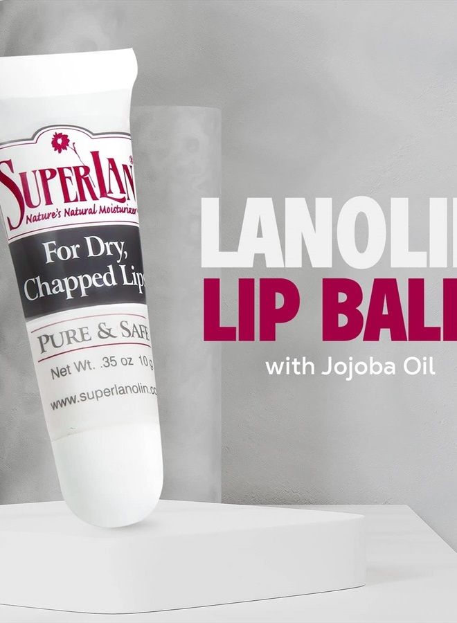 SuperLan Organic Lanolin Lip Balm For Dry, Cracked, Chapped Lips By Superlan- Natural Lip Moisturizer With Ultra-Pure Medical Grade Lanolin & Jojoba Oil- Kosher Chapstick for Men Women & Children, 0.35oz (10g) - Image 3
