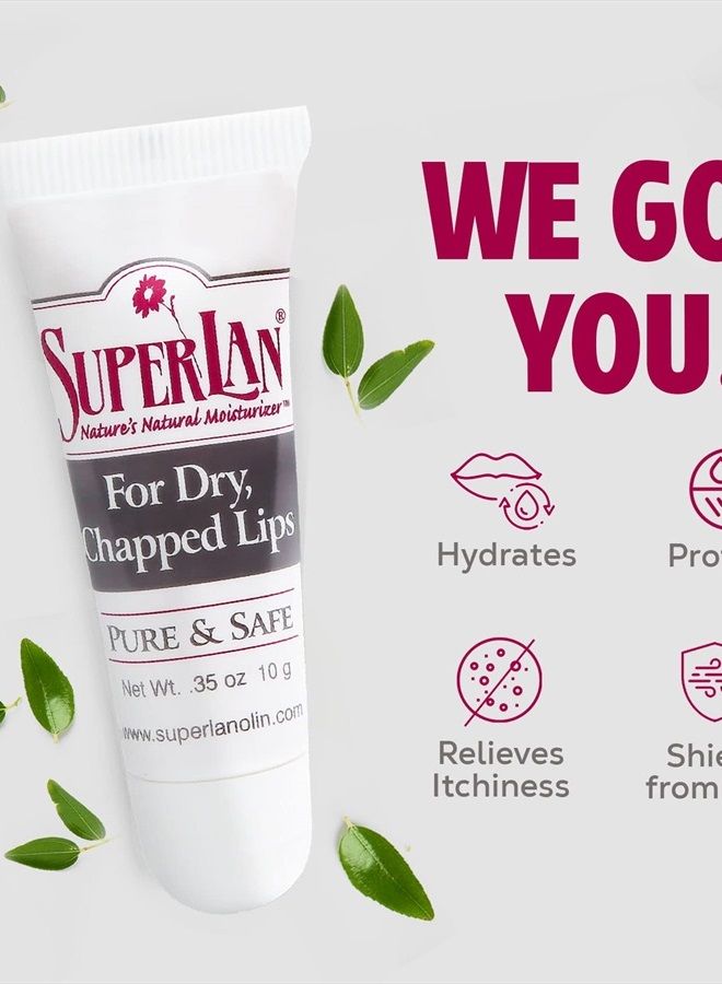 SuperLan Organic Lanolin Lip Balm For Dry, Cracked, Chapped Lips By Superlan- Natural Lip Moisturizer With Ultra-Pure Medical Grade Lanolin & Jojoba Oil- Kosher Chapstick for Men Women & Children, 0.35oz (10g) - Image 5