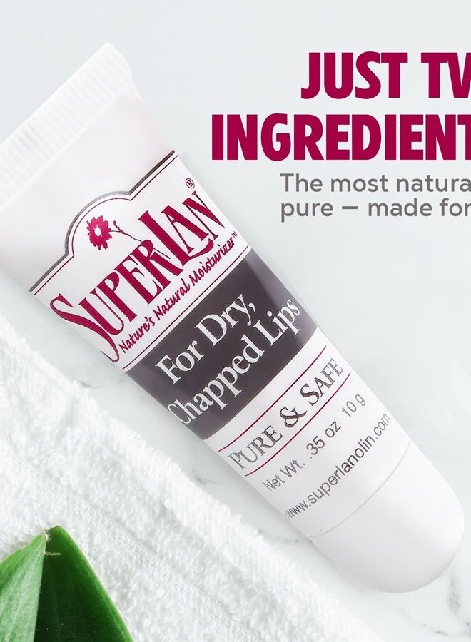 SuperLan Organic Lanolin Lip Balm For Dry, Cracked, Chapped Lips By Superlan- Natural Lip Moisturizer With Ultra-Pure Medical Grade Lanolin & Jojoba Oil- Kosher Chapstick for Men Women & Children, 0.35oz (10g) - Image 4