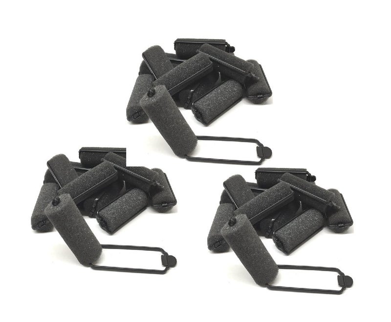 THE UM24 36 Piece Black Foam Sponge Hair Rollers Small Size 36PC