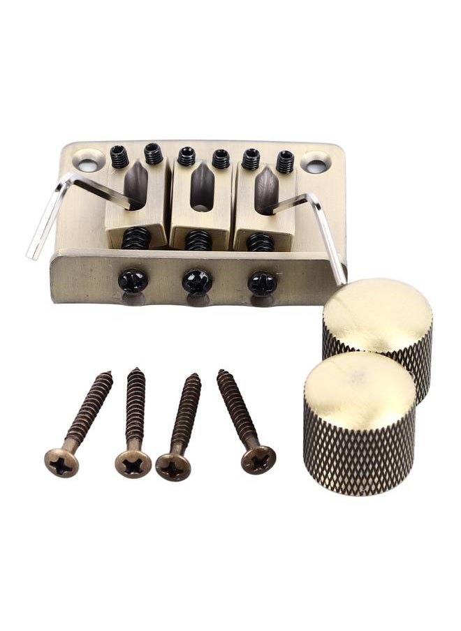 Electric Bass Bridge Set 4 String Fixed Bridge Replacement with Mounting Parts Musical Instrument Accessories