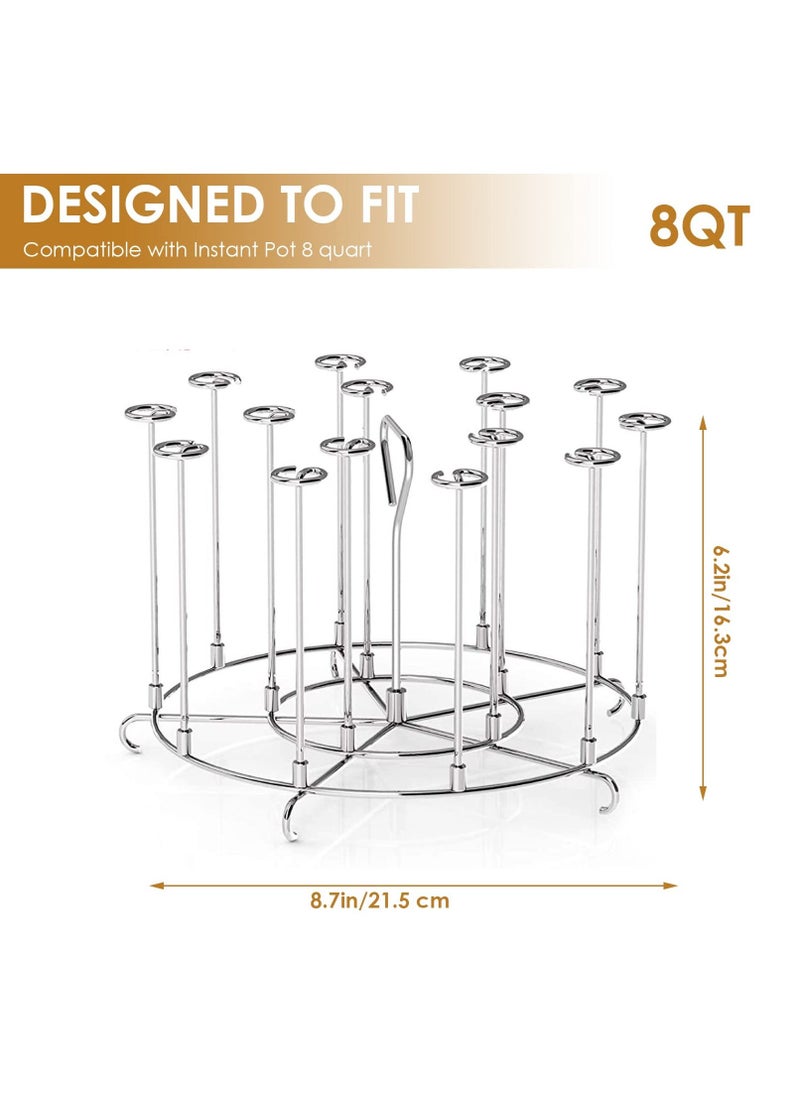 Air Fryer Skewer Rack Stand, Air Fryer Skewers Rack Holder, Stainless Steel Kebab Stand, 8 Qt Stainless Steel Grills Rack for Air Fryer, Kebab Stand Accessories for Ninja Air Fryer - Image 2