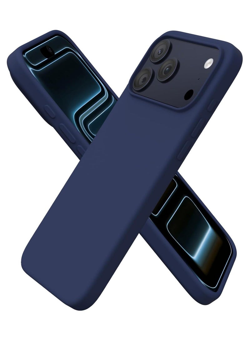 Mismo Premium Silicone Case for iPhone 17 Pro Max – Soft Touch Shockproof Protective Cover with Camera Protection, Microfiber Lining Anti-Fingerprint Anti-Scratch Finish Case - Dark Blue - Image 1