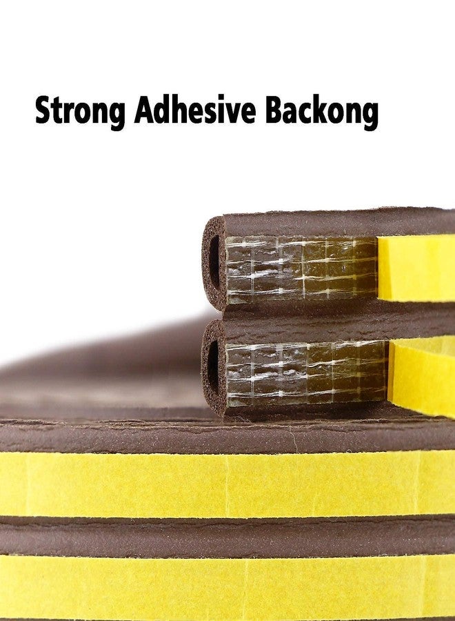 NISHIV D Shape Self-Adhesive EPDM Sealing Strip Rubber Insulation Weather Proof dust Proof Sound Proof Insect Blocker Collision for Door-Window 6 Meters (Pack of 1) (2 X 3 M, Brown) - Image 3